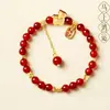 Nuevo Pulsera de Joyería de Estilo Nacional Chino para el Año del Caballo, Pulsera de Cuentas Rojas para Mujer, un Regalo para Tu Novia