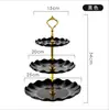 Prato de Frutas de Três Camadas Estilo Escandinavo Luxo Acessível Prato de Sobremesa Multicamadas Europeu Mesa de Sobremesas Suporte para Bolo Prato de Doces para Casamento