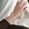 Pulsera de Amor de Plata de Ley 925 para Mujer Diseño de Nicho Ins Redonda Marca Plata Tailandesa Estilo Frío Estudiante Sentido Simple Retro