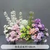 Arreglo de Piso para Boda Púrpura Romántico Banquete de Compromiso Diseño Salón de Bodas Escenario Guía de Camino Flor Decoración de Boda Arte Floral Artificial