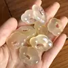 Joyería con Colgante de Agata Amarilla Tipo Hielo Doble Cara con Cierre Ruyi, Colgante de Calcedonia Rosa Transparente Tipo Hielo con Cierre de Nube, Colgante de Jade, Cadena para Colgar Thangka