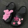 Encantadores Charms de Peluche de Conejito Rosa Dulce para Zapatos de Otoño e Invierno, Clips Decorativos Desmontables para Zapatos