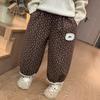 Pantalones para Niña Otoño e Invierno Forrados de Felpa 2025 Nuevos Pantalones Casuales para Niños Moda Bebé Niña Lunares Versátiles Engrosados Pantalones Largos