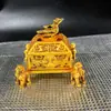 Estufa Cuadrada Creativa para el Hogar Antigua Dorada Estufa de Incienso de Sándalo Agarwood Adornos de Aromaterapia China