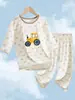 Ropa de Casa para Niños de Seda Helada de Verano para Niños Conjunto Delgado de Manga Corta, Tallas Mediana y Grande Ropa de Aire Acondicionado para Niños Ropa para Niños
