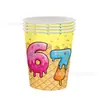 Bestseller Transfronterizo 67 Set de Suministros para Decoración de Fiesta de Helados de Verano Platos de Papel Servilletas de Papel Mantel Montaje de Ambiente de Fiesta