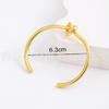 Pulsera Europea y Americana de Nudo Simple de Metal Cobre Chapado en Oro Pulsera Texturizada de Alta Calidad que Combina con Todo