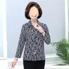 Camisa Floral de Mamá, Camisa de Primavera y Otoño, Camisa para Mujeres Mayores, Cárdigan Casual de Algodón, Top Delgado de Primavera y Verano