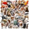 50 pegatinas realistas de animales para teléfono móvil, agenda de mano, iPad, computadora, decoración de patineta, pegatinas DIY transfronterizas al por mayor