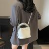 Bolso de Mano de Textura de Alta Gama para Mujer 2025 Nueva Moda Bolso Balde de Cuero Suave Versátil Casual para Hombro o Cruzado