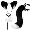 Cosplay Tiara de Orelhas de Gato Cauda de Gato Joias Feito à Mão Fofa Menina Gato Orelha de Animal Acessórios de Cabelo Conjunto de Acessórios de Cauda de Animal