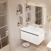Gabinete de baño de aluminio de panal engrosado con lavabo de cerámica integrado y unidad de tocador