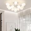 Lámpara de techo para sala de estar Magnolia lámpara principal 2022 nuevo popular estilo crema Tulipán dormitorio comedor candelabro