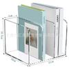 Novo Suporte de Livros Acrílico Transparente de Três Compartimentos Porta Arquivos Revisteiro Suporte de Armazenamento de Livros e Revistas Suporte de Armazenamento de Mesa para Escritório