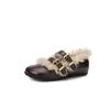 Zapatos Mary Jane Bajos Peludos Estilo Francés para Mujer, Nuevo Modelo de Invierno 2026, Zapatos de Algodón Cálidos con Forro de Felpa para Uso en Exteriores