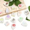Botella de perfume con cuentas acrílicas de princesa con diamantes cuadrados de color moca, con agujeros verticales, para bricolaje, cadena para teléfono móvil, llavero, accesorios
