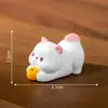 Paisagem em miniatura, cena criativa de preparo de chá, gatinho fofo, decoração de casa de bonecas DIY, figuras de resina