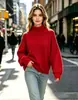 Ropa de mujer transfronteriza 2026 suéter liso de cuello semi-alto para mujer, top de punto de otoño e invierno, camiseta básica, estilo nuevo