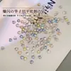 K9 Diamante de Corazón Joyería para Uñas Arte de Uñas de Alta Calidad Brillante Forma Especial de Fondo Plano Invertido Diamante Plata Blanco Luz Azul Lago Corazón de Melocotón Diamante para Uñas Joyería