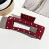 Pasador Ondulado Rectangular de Puntos Rojos para Mujeres con Pasadores Grandes en la Parte Posterior de la Cabeza, Pasadores Grandes para Volumen de Cabello Grande, Pinzas de Tiburón, Pasadores y Accesorios para el Cabello