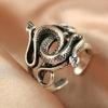 Anillo de serpiente doble europeo y americano para hombre, retro, personalizado, con forma de serpiente, estilo retro, moderno, ajustable, joyería de mano