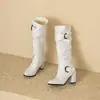 Botas Romanas 52 Botas de Tacón Alto Botas de Caballero Nuevas Retro Comercio Exterior Botas Altas 33 Grueso 2024 Hebilla de Cinturón Mujer Negra