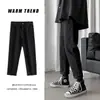 Calça Jeans Masculina Tendência Rasgada Preta Perna Reta Solta Americano Cleanfit Casual Versátil Cropped