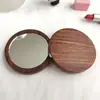 Espejo de Mano Pequeño de Madera de Alta Definición, Espejo de Maquillaje Mini Simple Creativo para Mujeres, Espejo de Madera Creativo para Regalo al por Mayor