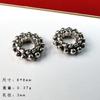 Retro Plata tibetana Xizang agujero grande nudo chino cuentas sueltas redondas planas cadena de cuerda tejida Xizang pulsera diy venta al por mayor accesorios de ropa