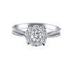 Anel de Casamento Confissão Pétalas Anel de Diamante Moissanite Sintético Aberto Anel Feminino Buscando Amor Casamento Zircônia Micro-cravejado Anel Banhado a Prata