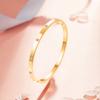 Pulsera de Bambú de Acero de Titanio Oro Rosa de Lujo Ligero Estilo Explosivo Sin Caída Baño para Mujer Ginny Diamante Completo Acero Inoxidable