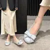 Sapatilhas femininas de bico redondo e estilo francês suave, para outono e inverno, com laço, adequadas para combinar com saias, bico baixo, sapatilhas versáteis