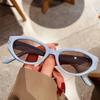 Gafas de sol retro de ojo de gato vanguardistas europeas y americanas para mujer cara redonda mostrar cara pequeña red social callejera forma cóncava gafas de sol anti-ultravioleta