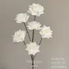 Flores Artificiais Brancas para Decoração de Casamento, Flores de Seda, Ornamentos de Flores Artificiais, Arte Floral Seca, Materiais de Rosa, Arranjo de Flores para Corredor, Arranjo de Parede e Chão