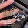 Aretes Inteligentes de Mariposa Negra con Hebilla de Oreja de Mariposa, Zirconia, Mariposa, Pequeños, Chapados en Oro de 18K, Diamante Completo, Aretes de Plata con Pin