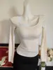 5192 # Camiseta Feminina de Renda Quadrada Doce e Picante com Mangas Longas, Efeito Emagrecedor com Bojo, Base de Caxemira Escovada