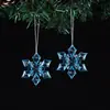 Decoração de Natal Transparente de Cristal Acrílico Suprimentos Criativo Floco de Neve Azul Cristal Gelo Barra Pingente Decoração de Árvore de Natal