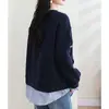 Calidad Garantizada, No Hace Bolitas, Amigable con la Piel, Rejuvenecedor, Sudadera Falsa de Dos Piezas para Mujeres de Mediana Edad, Nuevo Estilo Europeo para Primavera y Otoño, Corte Holgado, Tallas Grandes
