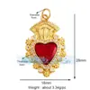 P04 L49B Accesorios para joyería DIY AMOR AMOR corazón circón rojo aceite goteando alas de cupido