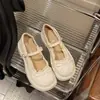 Zapatos Pequeños de Cuero Dulces con Encaje y Suela Gruesa, Punta Redonda Estilo JK Japonés para Mujer 2026 Verano Otoño Nuevo Estilo con Falda, Zapatos Mary Jane de Corte Bajo
