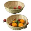 Cestas de Bambu Trançado, Cestas de Bambu com Base, Cestas de Frutas Domésticas, Bandejas de Frutas, Produtos de Bambu Feitos à Mão, Cestas para Pão no Vapor, Cestas para Lanches, Cestas de Bambu