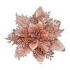 Polvo dorado navideño de 14 cm, flor tridimensional hueca, polvo de cebolla en polvo, accesorios para guirnalda de árbol de Navidad, atuendo navideño