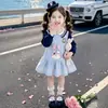 Vestido de estilo preppy para niña, colección otoño 2026, nuevo vestido de princesa de dibujos animados para bebés, estilo primavera y otoño, vestido de moda para niña