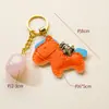 Chaveiro de Cabacinha de Cristal Natural Branco Rosa Amarelo Cristal Ano do Zodíaco Cavalo Pingente Fique Rico Logo Decoração de Couro Atacado