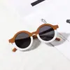 Novos óculos de sol infantis moda armação redonda Combinação de cores Leopardo Óculos personalizados para meninos e meninas Bebê óculos com proteção contra raios ultravioleta