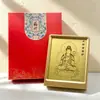 Estatueta de Buda de Ouro Puro 999 para o Ano de Nascimento, Estátua de Buda das Oito Divindades Guardiãs com Moldura de Folha de Ouro, Presente de Negócios para Idosos, Oração por Bênçãos