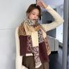 Bufanda de 290 g para Mujer en Invierno, Chal Ancho Coreano Simple y Versátil de Doble Cara, Doble Propósito, Imitación Cachemir, Bufanda Cálida de Estilo Largo