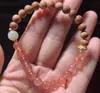 Pulsera de Ágata Nanhong y Jade Hetian con Cuentas de Madera, Joyería de Moda Unisex, Venta al por Mayor de Fábrica