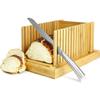 En Stock Cortador de Pan de Bambú Multifuncional para Cocina Bandeja Recolectora de Migas Cortador de Tostadas