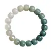 Pulsera de Raíz de Bodhi con Gradiente Floral Verde para Estudiantes Mujeres, Pulsera de Cuentas Suave y Sencilla para Alivio del Estrés, Tejida a Mano al por Mayor